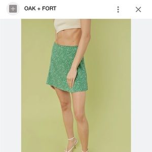 Green floral mini skirt